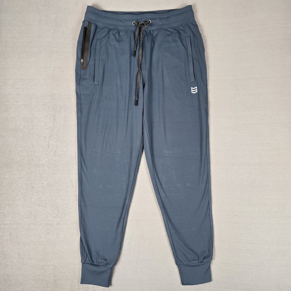 MTN OPS Jogger Pants Mens XL Green Lounge Stretch Athletic Zip Pocket Cuffed